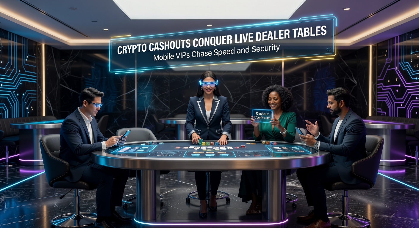 Mobile screen showing a live dealer blackjack table with crypto wallet integration and instant cashout button highlighted