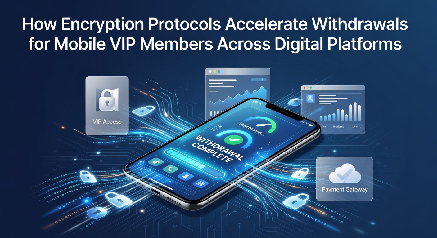 Illustration of secure encryption protocols enabling fast mobile withdrawals for VIP users on digital platforms