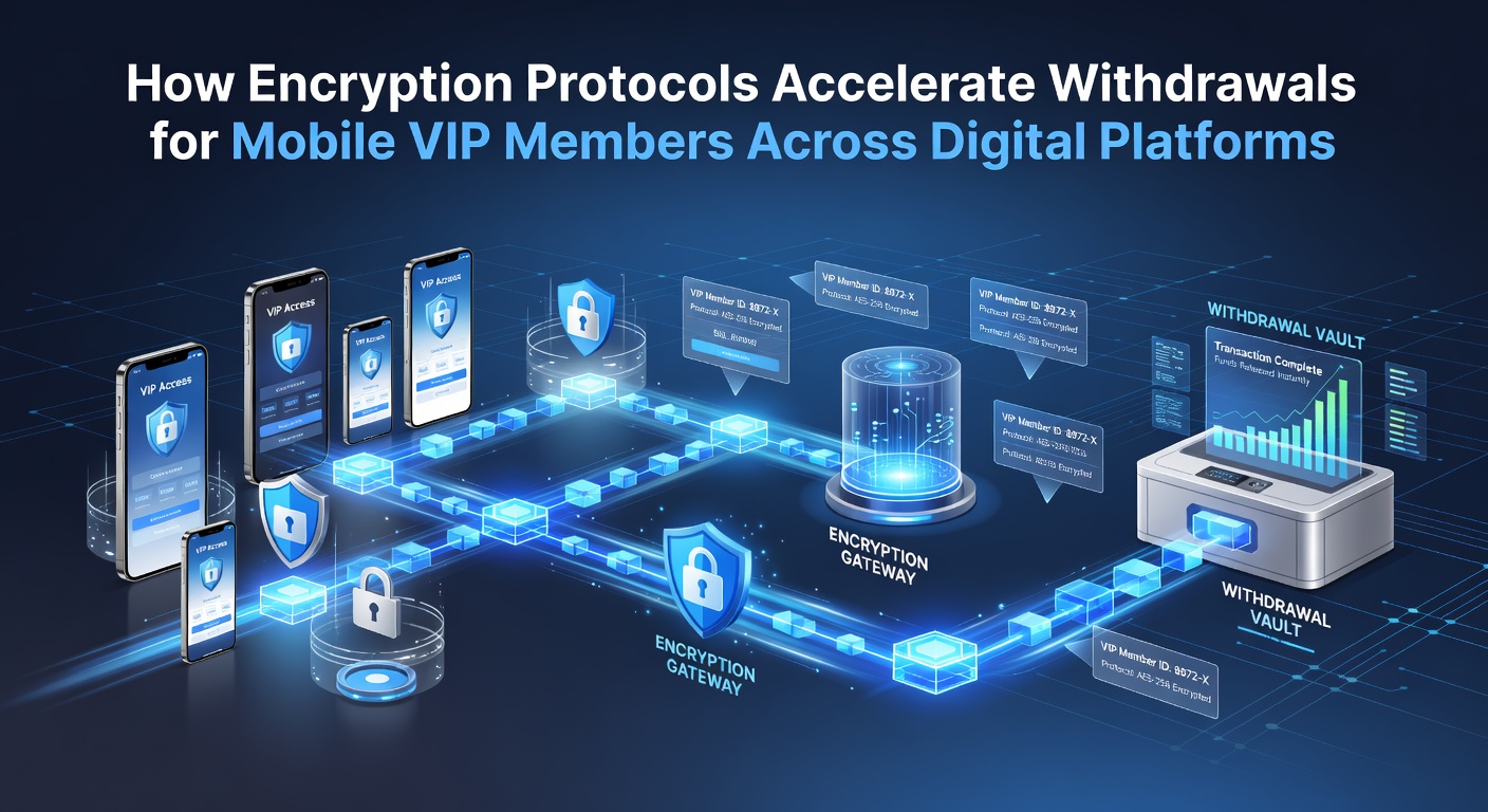 Diagram showing encrypted mobile transaction flow for VIP withdrawals across digital platforms