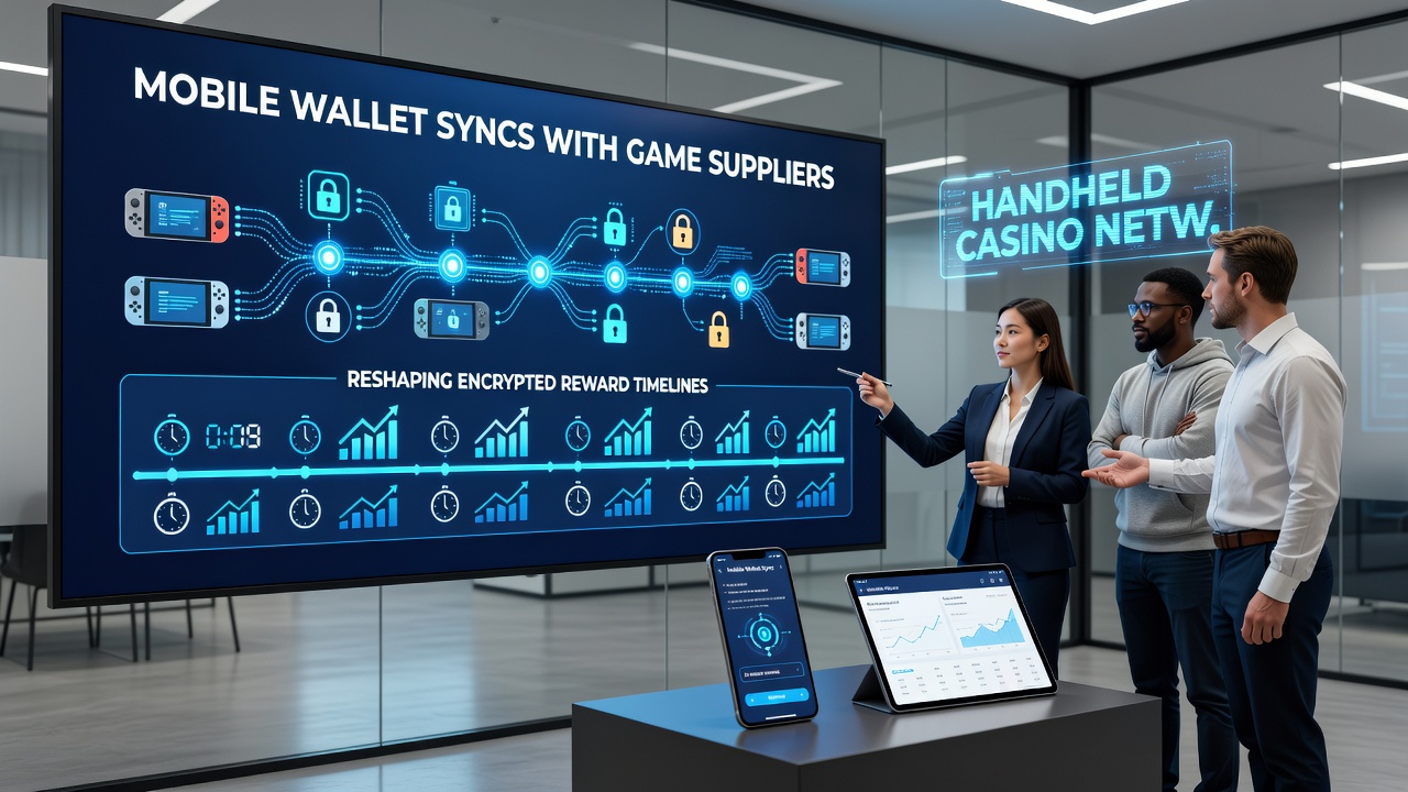 Encrypted data flow illustration between mobile wallets and game supplier platforms in casino environments