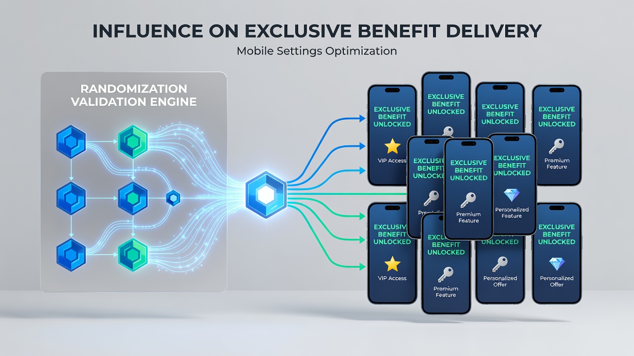 Secure mobile interface showing real-time randomization validation metrics alongside exclusive reward processing status indicators