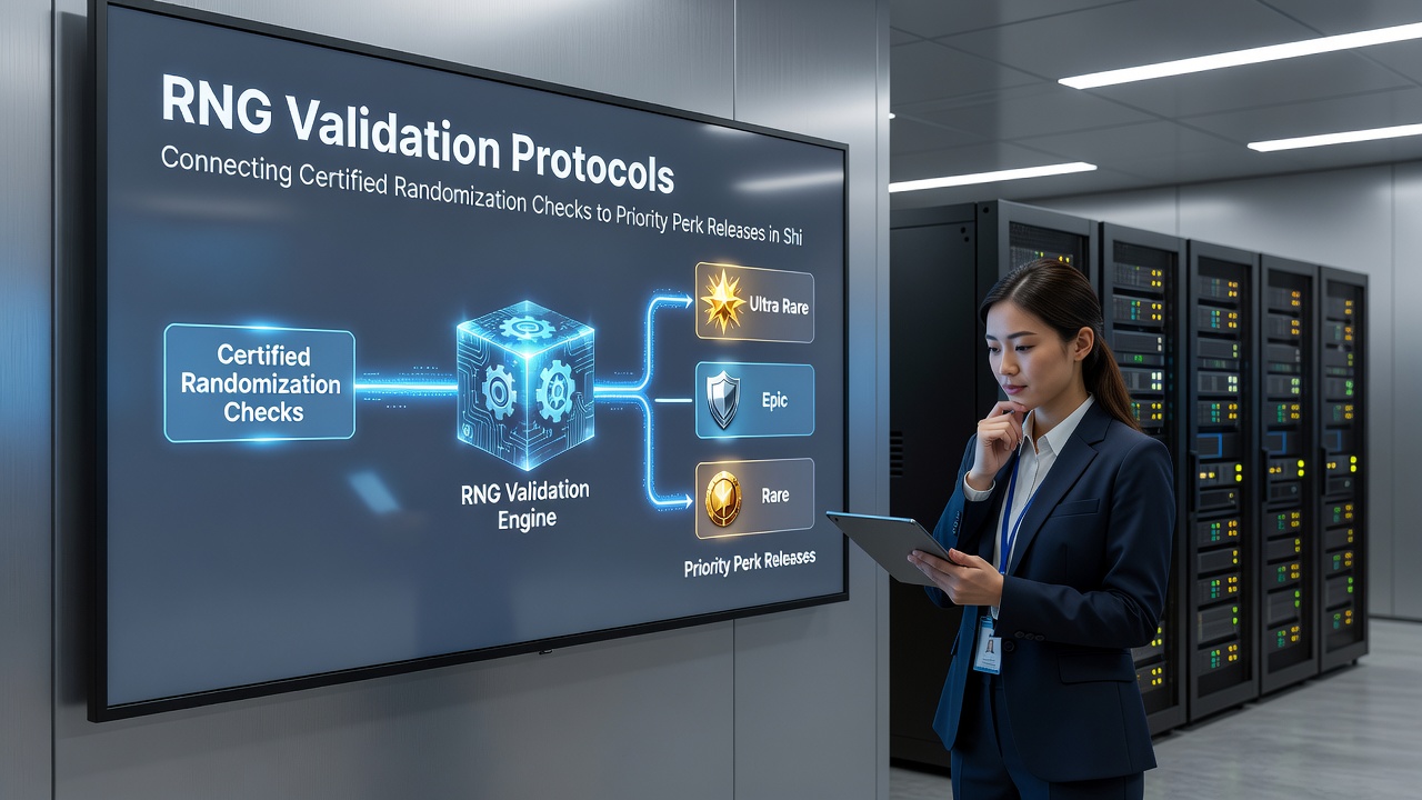 Secure mobile interface showing priority perk release triggered by certified RNG validation in a shielded betting environment