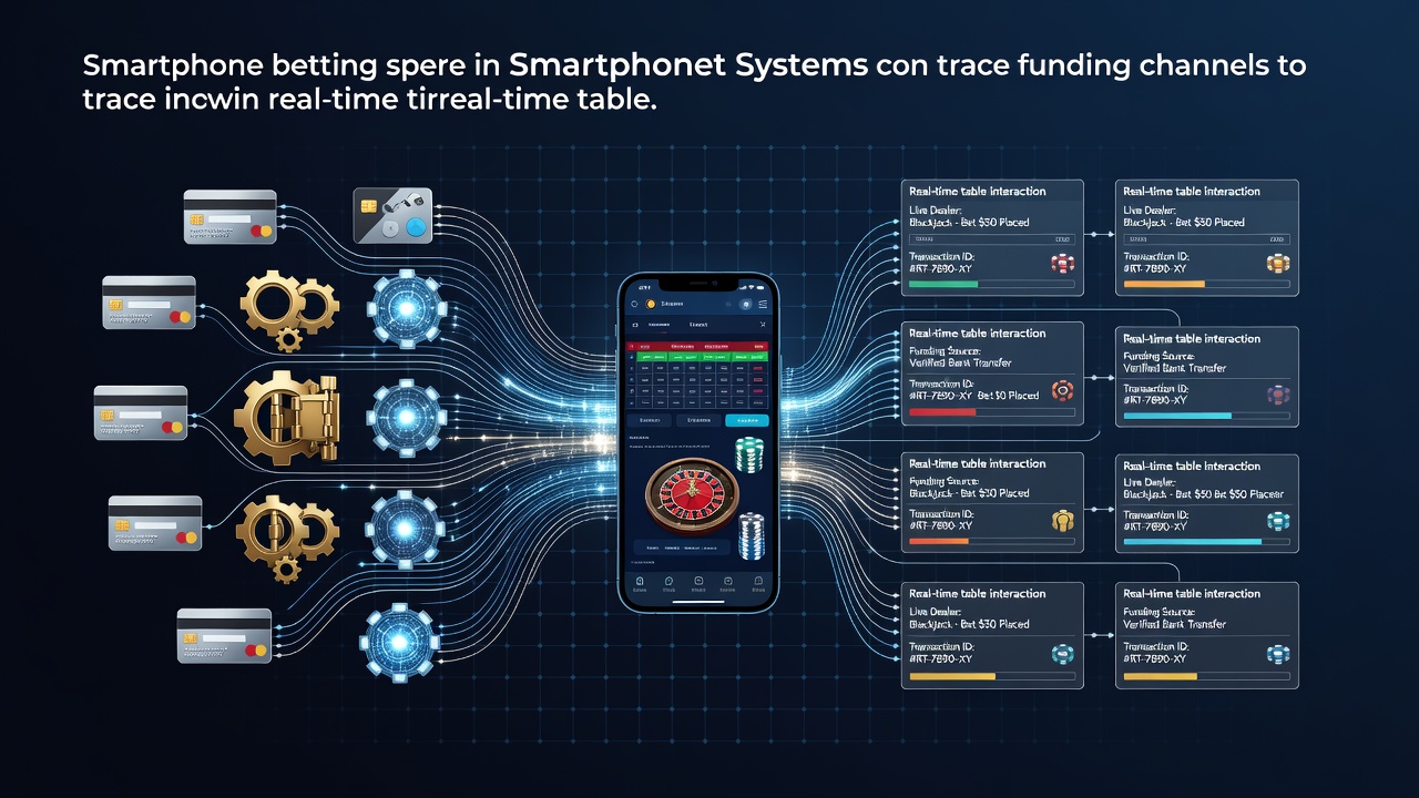 Smartphone screen displaying live table game interface with funding channel indicators and real-time betting options